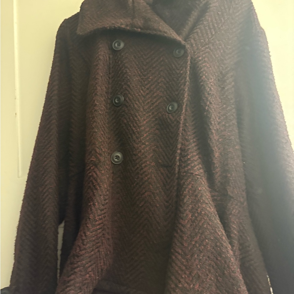 Stylish Brown Herringbone Coat
